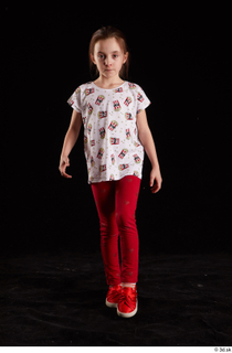 Lilly  1 dressed front view red leggings red shoes…